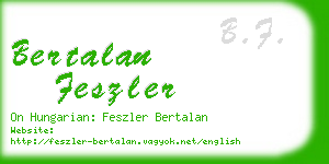 bertalan feszler business card